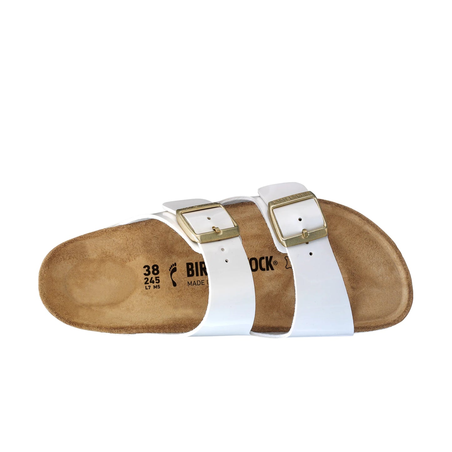 Arizona Patent Birko-Flor Sandal - White