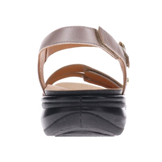 Barbados Champage Leather Sandal Back - Revere