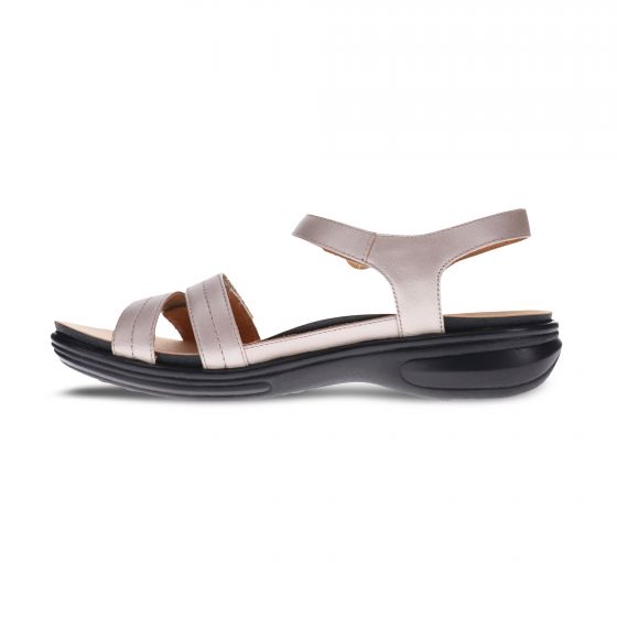 Barbados Champage Leather Sandal Side 2 - Revere