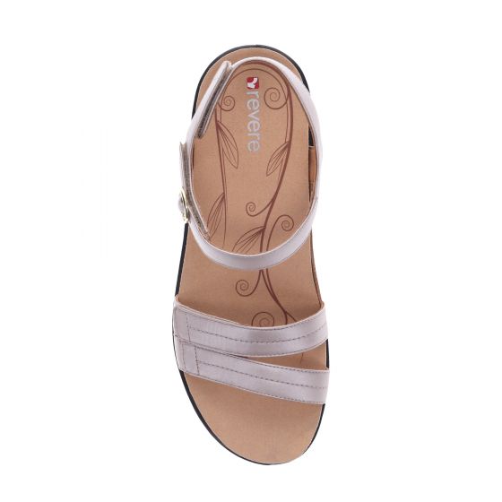 Barbados Champage Leather Sandal Top - Revere