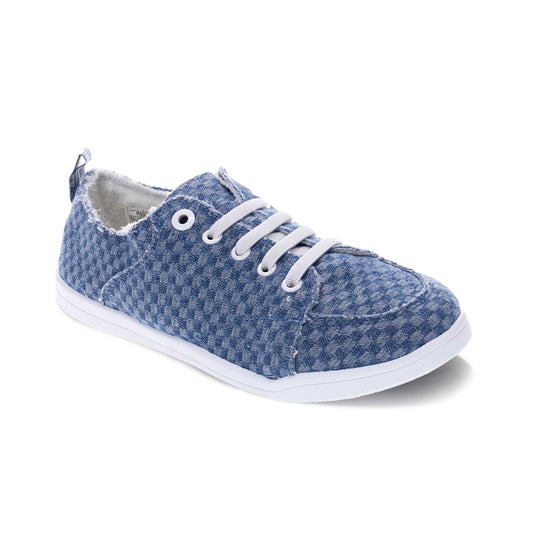 Pismo Women's Blue Checkered Denim Shoe - Vionic
