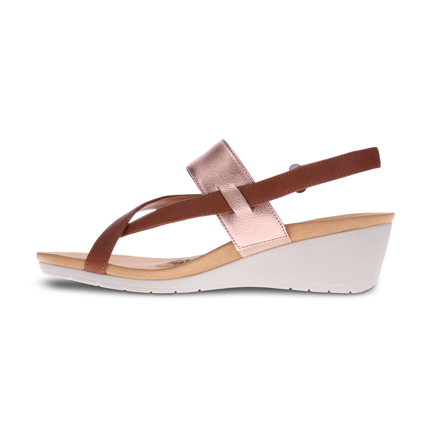 Honolulu Wedge Sandal - Cognac/Rose