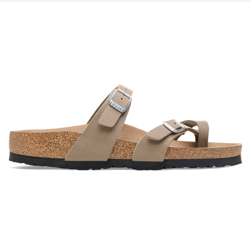 Mayari Vegan Birkibuc Sandal - Grey Taupe